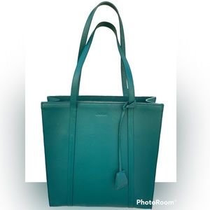 Jaeger 100% Leather Tote  Bag - Handbag, Teal